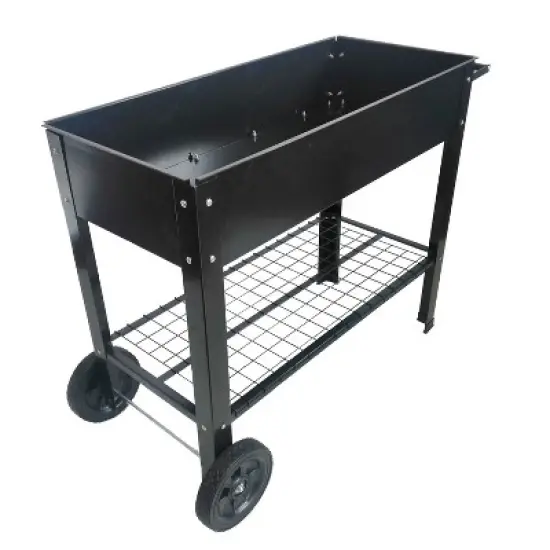 Mobile Metal Raised Garden Bed Cart with Legs, Elevated Tall Planter Box with Wheels image {6}