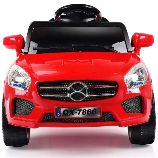Costway 6V Kids Ride On Car RC Remote Control Battery Powered w/ LED Lights MP3 Red image {5}