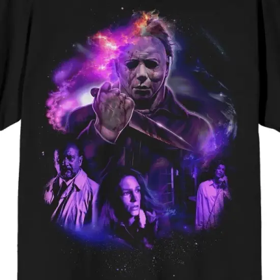 John Carpenter's Halloween Purple Universe Crew Neck Short Sleeve Men's Black T-shirt image {1}