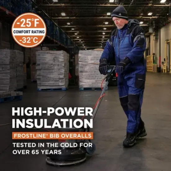 RefrigiWear Men's Frostline Insulated Bib Overalls with Performance-Flex image {1}