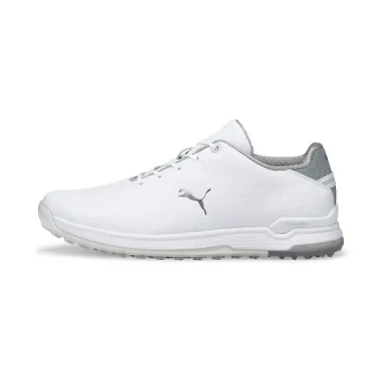 Puma Men's Proadapt Alphacat Leather Golf Shoes - White/Silver image {1}