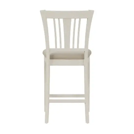 Pebblebrook Wood Slat Back Counter Height Stool White Wire Brush - Hillsdale Furniture image {5}
