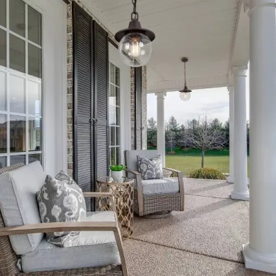 Globe Glass/Metal Outdoor Pendant Lamp Rusty - LNC image {7}