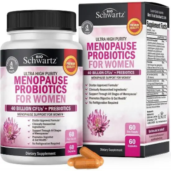 Women's Menopause Probiotic Capsules, Supports Hormone Balance and Weight Loss, Menopause Relief for Women, Bioschwartz image {9}
