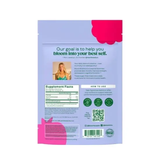 BLOOM NUTRITION Creatine Monohydrate Gummies - Berry Boost - 12ct image {5}