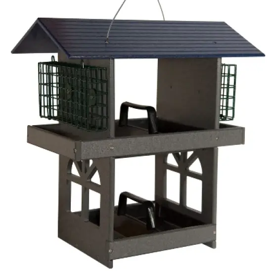 JCS Wildlife Double Fly Thru Bird Feeder with Suet Cages image {1}