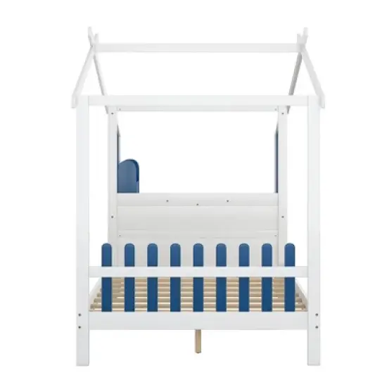 Full Size Platform Bed with Built-in Desk, Two Drawers and Individual Pen Storage - ModernLuxe image {7}