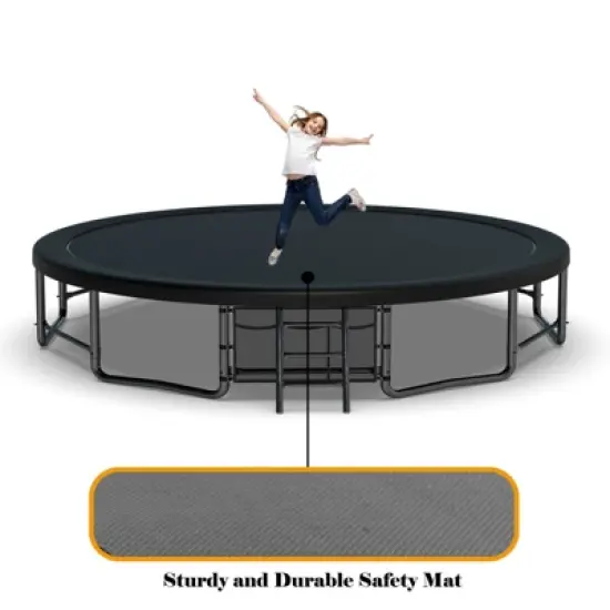Aukfa 16FT Pumpkin Trampoline with Enclosure Net & Basketball Hoop,Outdoor Trampoline Set with Safety Net, Ladder, Balance Bar image {8}