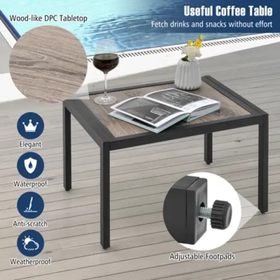 Tangkula 3pcs Patio Chaise Lounge Set Aluminum Recliner Chair Table Outdoor image {5}