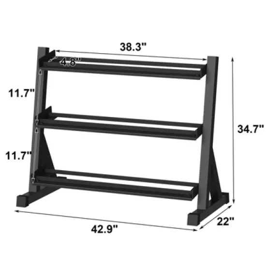 9-Piece Hex Dumbbell Set with Stand (5-45 lbs) - Durable Rubber Coated Weights for Strength Training image {3}