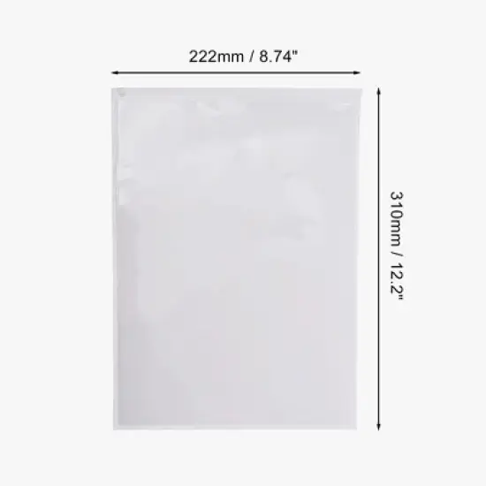 Unique Bargains Vertical Index Card Pockets 12.2"x8.74" Clear 5 Pcs image {1}