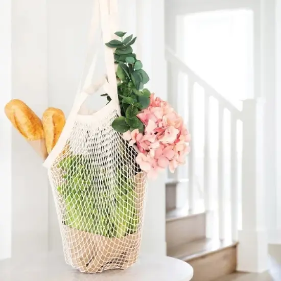 Better Houseware Farmers Market Net Bag with Dual Handles, Natural Color in Beige image {4}