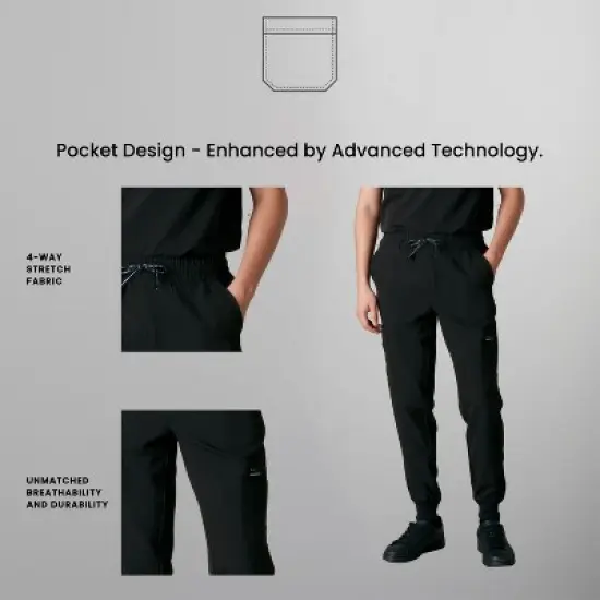 Members Only Men's London Jogger Scrub Pants for Short Men image {4}