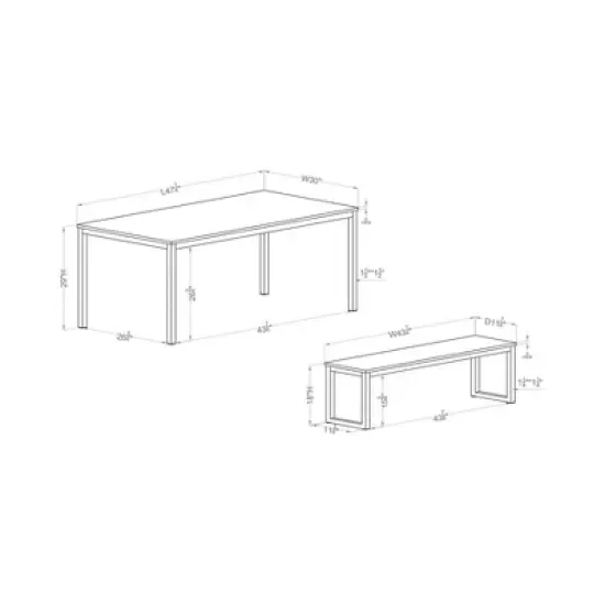 3pc Killucan Dining Table Set with 2 Benches - miBasics image {5}