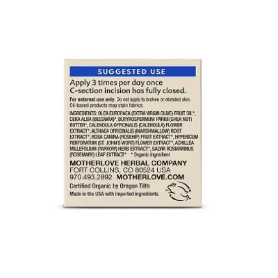 Motherlove Organic C-Section Cream - 1oz image {4}