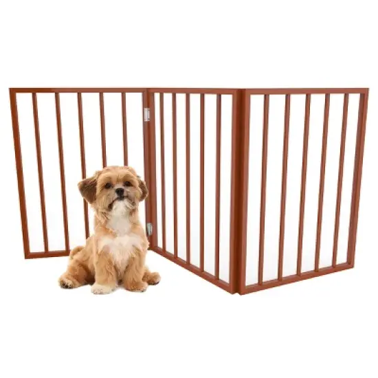 Pet Adobe Freestanding Folding Pet Gate - 54" x 24", Mahogany image {1}