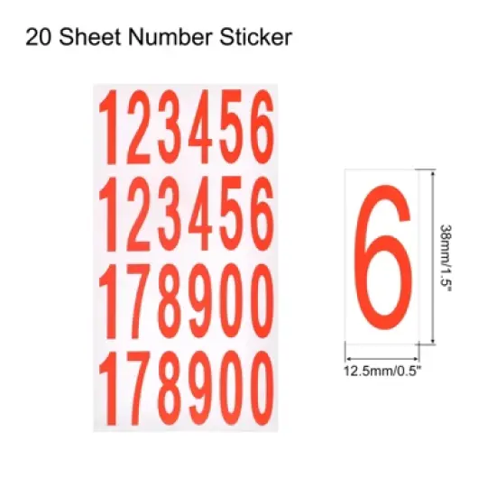 Unique Bargains Office Warehouse Self-Adhesive 12345178900 Mailbox Number Stickers 20 Sheets image {1}