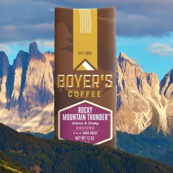 Boyer's Coffee Rocky Mountain Thunder Dark Roast Ground Coffee - 12oz image {3}