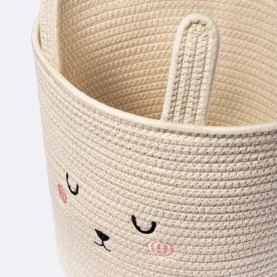 Coiled Rope Forest Animal Medium Round Storage Basket - Rabbit - Cloud Island&trade; image {2}