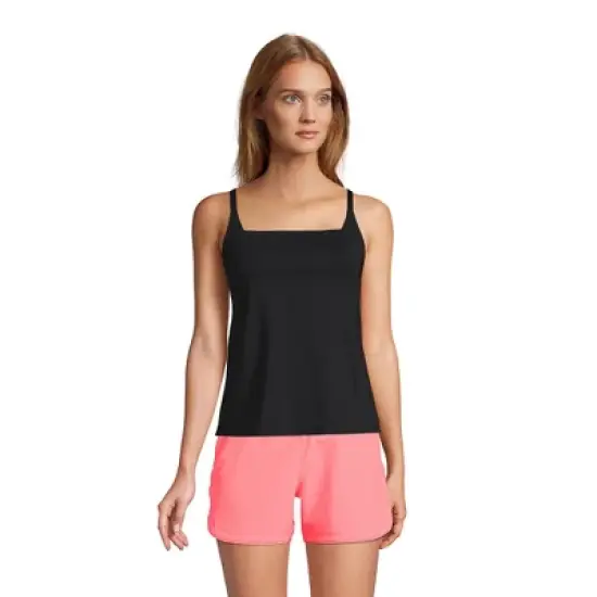Lands' End Women's Chlorine Resistant Square Neck X-Back Tankini Swimsuit Top image {2}