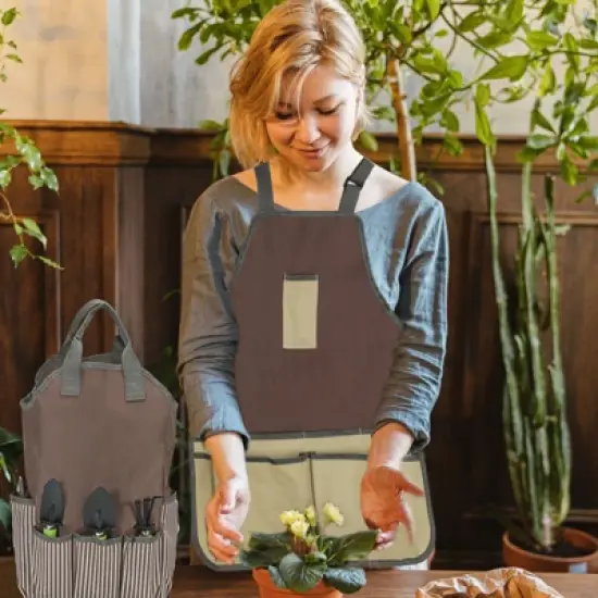 Unique Bargains Oxford Cloth Multi-Purpose Garden Tool Bag with Apron 1 Set image {4}
