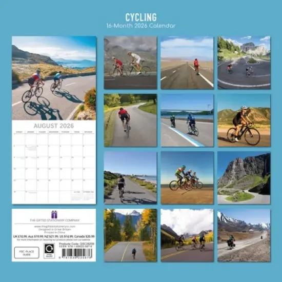 2026 Square Wall Calendar, Cycling, 16-Month Lifestyles Theme with 180 Reminder Stickers (30x30 cm) image {3}
