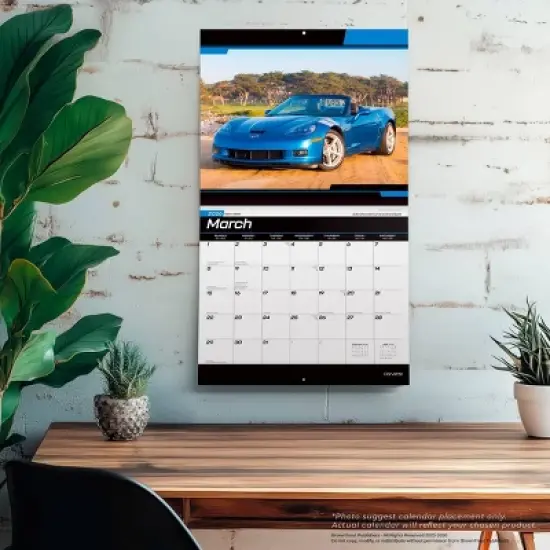 BrownTrout Corvette 2026 14"x24" Hanging Deluxe Wall Calendar Plastic-Free image {4}