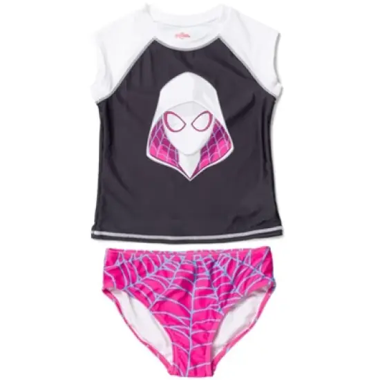 Marvel Spider-Man Spider-Gwen Ghost Spider Girls Rash Guard and Bikini Bottom Toddler image {7}