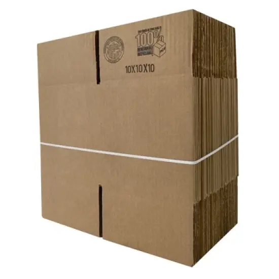 UOFFICE Pack of 25 Corrugated Boxes 10" x 10" x 10" Single Wall Cube Boxes image {5}