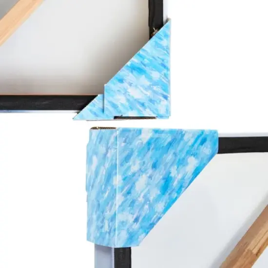 Bright Creations 100 Pack Corner Protectors for Shipping Art, Adjustable Cardboard Edges for Moving, Blue, Fits 1", 1.5", 2.2" Frames image {1}