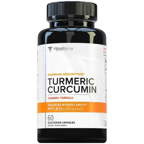 Natural Turmeric Capsules with Bioperine Black Pepper, Powerful Antioxidant to Support Healthy Joints and Reduce Inflammation, Vitauthority, 60ct image {5}