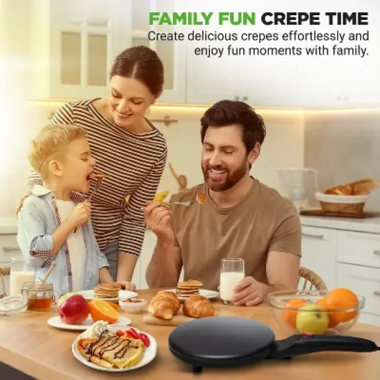 NutriChef Electric Griddle Crepe Maker-Hot Plate Cooktop, Nonstick Coating, Automatic Temperature Control & Plug-in Operation for Kitchen & Countertop image {5}