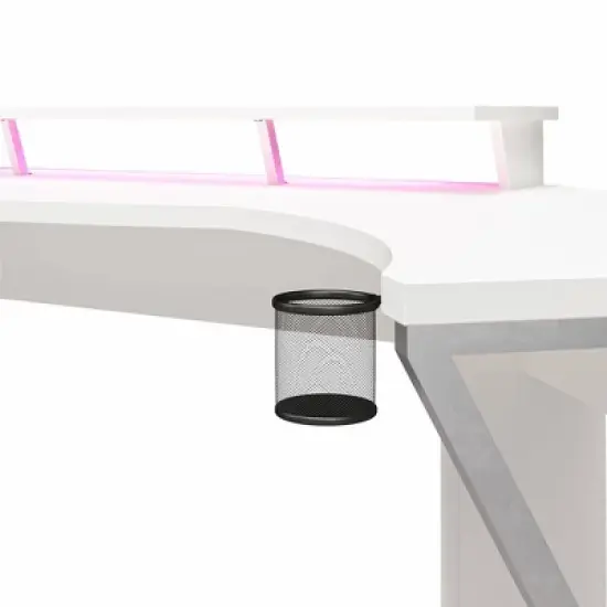 Xtreme Gaming Corner Desk with Riser & Led Light Kit White - NTENSE image {8}
