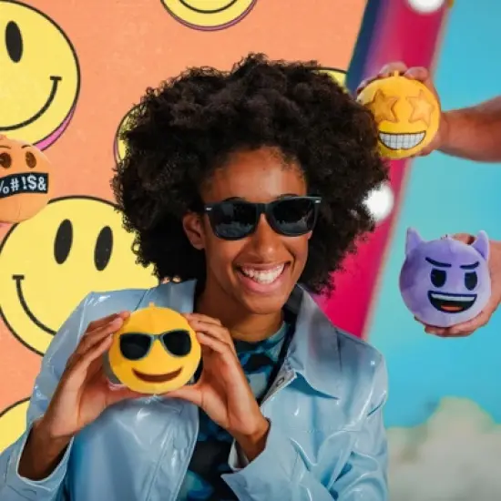 Emoji MiraBall, 3-in-1 Surprise, 4 Pack, Blind Box Toys for Kids - Collectable Pieces - Metal Ball, Plush, Stickers, White Ribbon image {2}