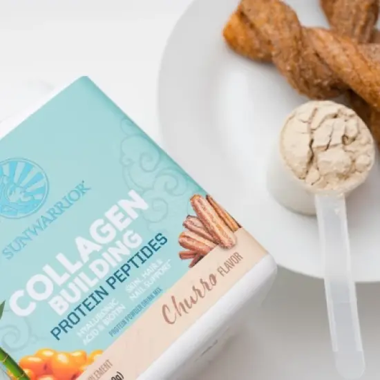 Sunwarrior Vegan Collagen Building Peptides Plant-Based Protein Powder, Hyaluronic Acid & Biotin for Hair Skin Nail Support, 500gm image {3}