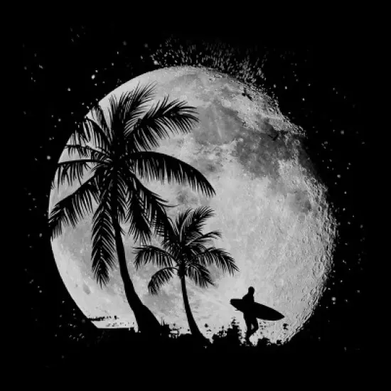 Men's Design By Humans Summer Night Surfing Silhouette By Darrenraya Tank Top image {1}