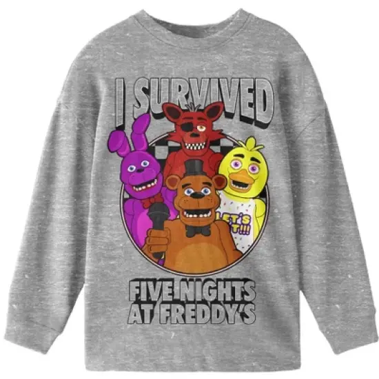 Five Nights at Freddy's I Survived Boy's Athletic Heather Long Sleeve Shirt image {3}