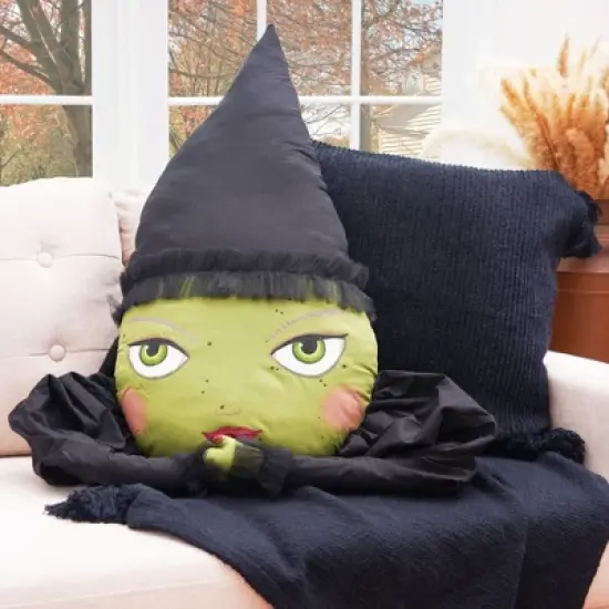 Gallerie II Resting Witch Face Zombinaland Halloween Decorative Soft Figurine Pillow image {2}