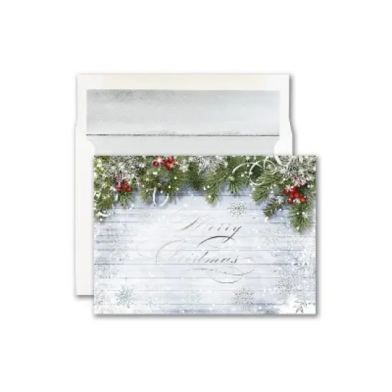 JAM Paper Blank Christmas Cards & Matching Envelopes Set Snowy Sentiment 6935191 image {1}