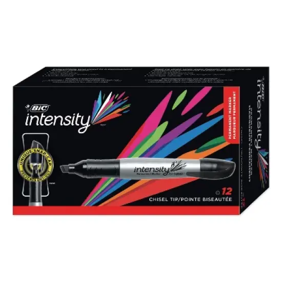 Bic Marking Chisel Tip Permanent Marker Tuxedo Black Dozen GPMM11BK image {1}