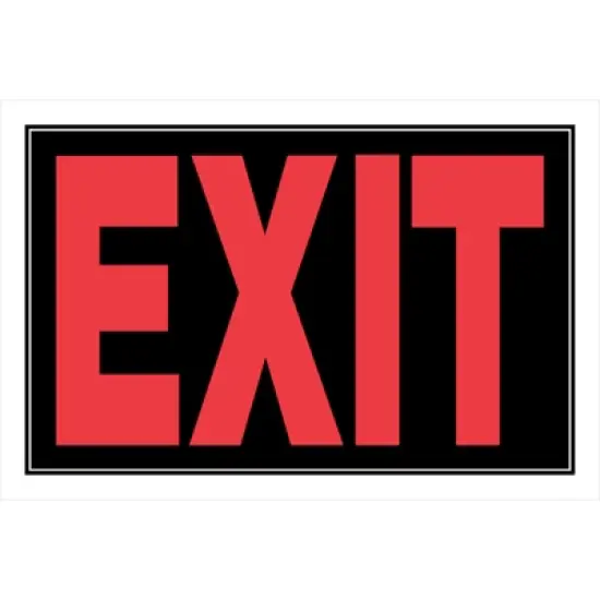 Hillman English Black Exit Sign 8 in. H X 12 in. W - Case of 6 image {1}