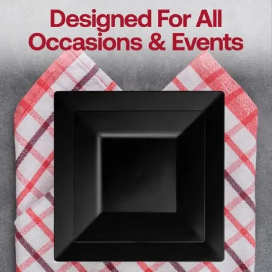 Smarty Had A Party 6.5" Black Square Plastic Cake Plates - 120 pcs image {6}