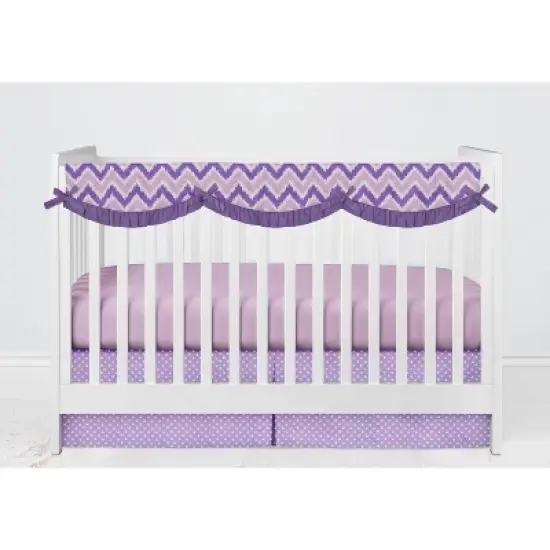Bacati - Mix n Match Chevron/Dots Long Crib Rail Guard Cover Purple image {3}