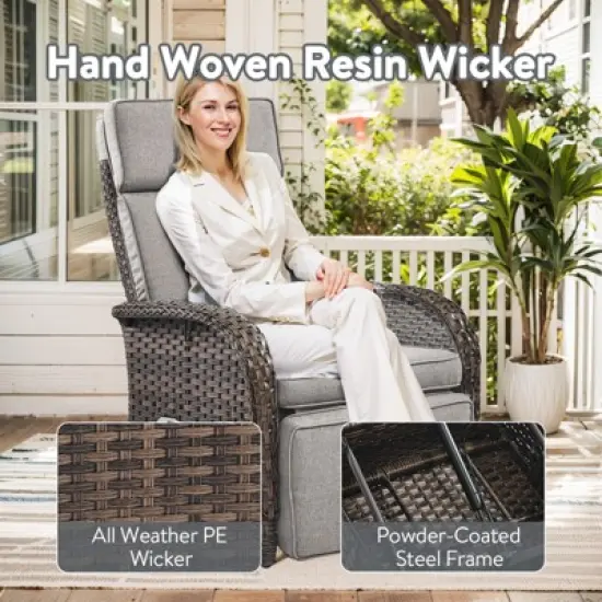 Outdoor Adjustable Reclining Patio Lounge Chair image {3}
