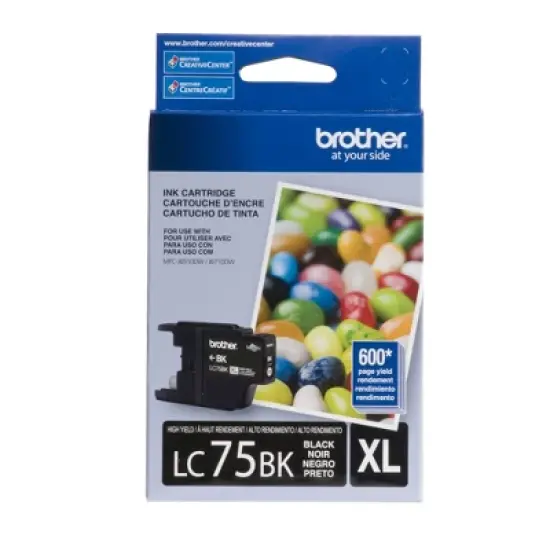 Brother LC75BK Black Ink Cartridge for Inkjet Printers. image {1}