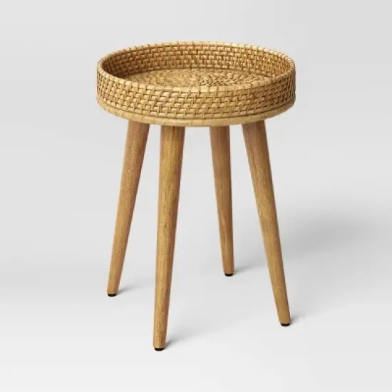 Round Natural Woven Accent Table - Threshold&trade; image {2}