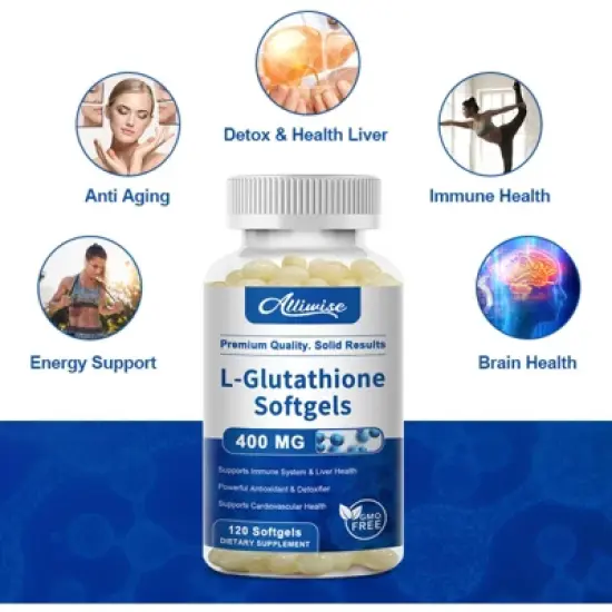 Alliwise L-Glutathione 400mg Softgels, Antioxidants & Immune Support, 60ct image {2}
