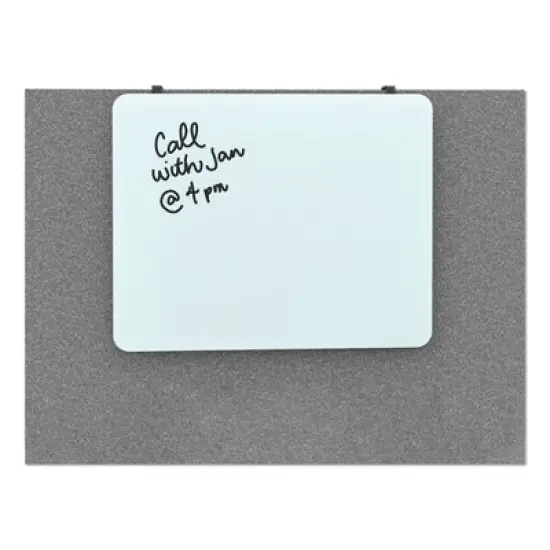 U Brands Cubicle Glass Dry Erase Board, 20 x 16, White Surface image {4}