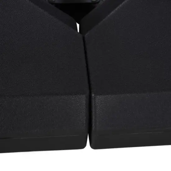 Outsunny 4-Piece Outdoor Patio Offset Umbrella Base Stand Weight Holder w/ Cross Base for Powerful Support, 158lbs Sand or 132lbs Water Filled, Black image {4}