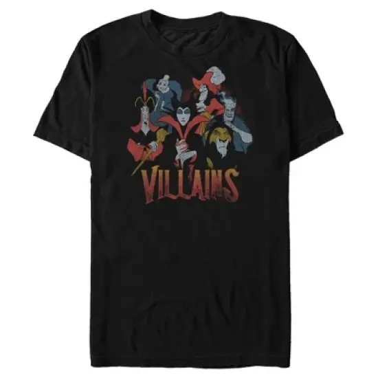 Men's Disney Evil Vintage Character Collage T-Shirt image {2}